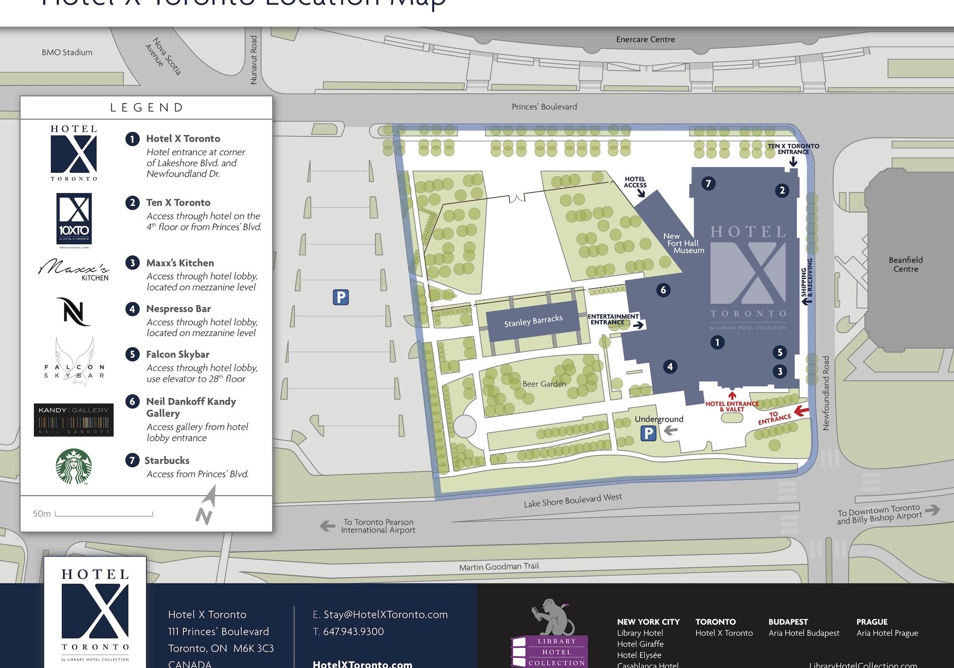 Hotel X Toronto Location Map